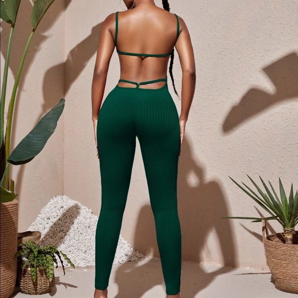 Green jumpsuit
